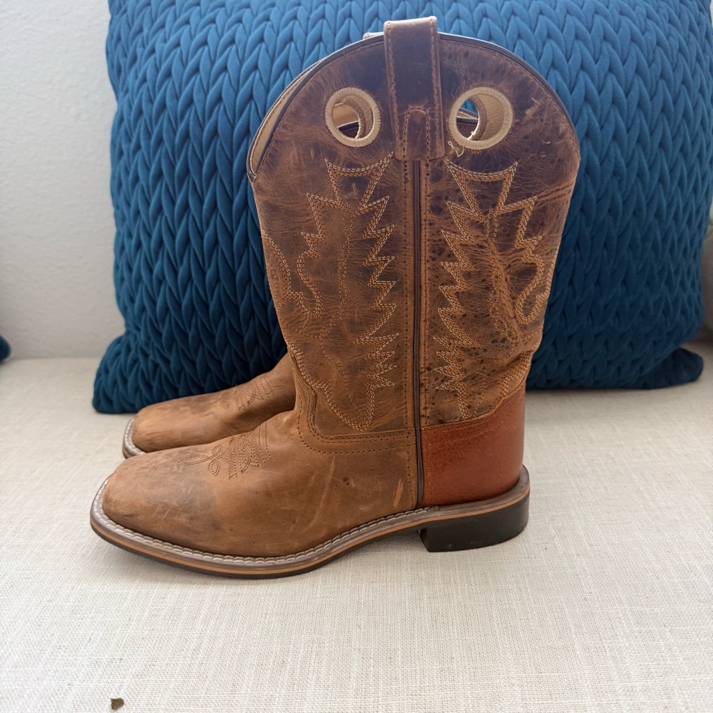 Smoky Mountain Leatger Uppers Brown Pull-On Western Cowboy Boots Size 4